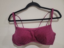Victoria's Secret PINK Mesh Push Up Bralette Bra, Size XL Burgundy /Magenta