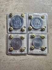 SERIE 4 Münzen Vatikanstadt Pius XII 1 2 5 10 Lire 1947 Versiegelt Subalpina