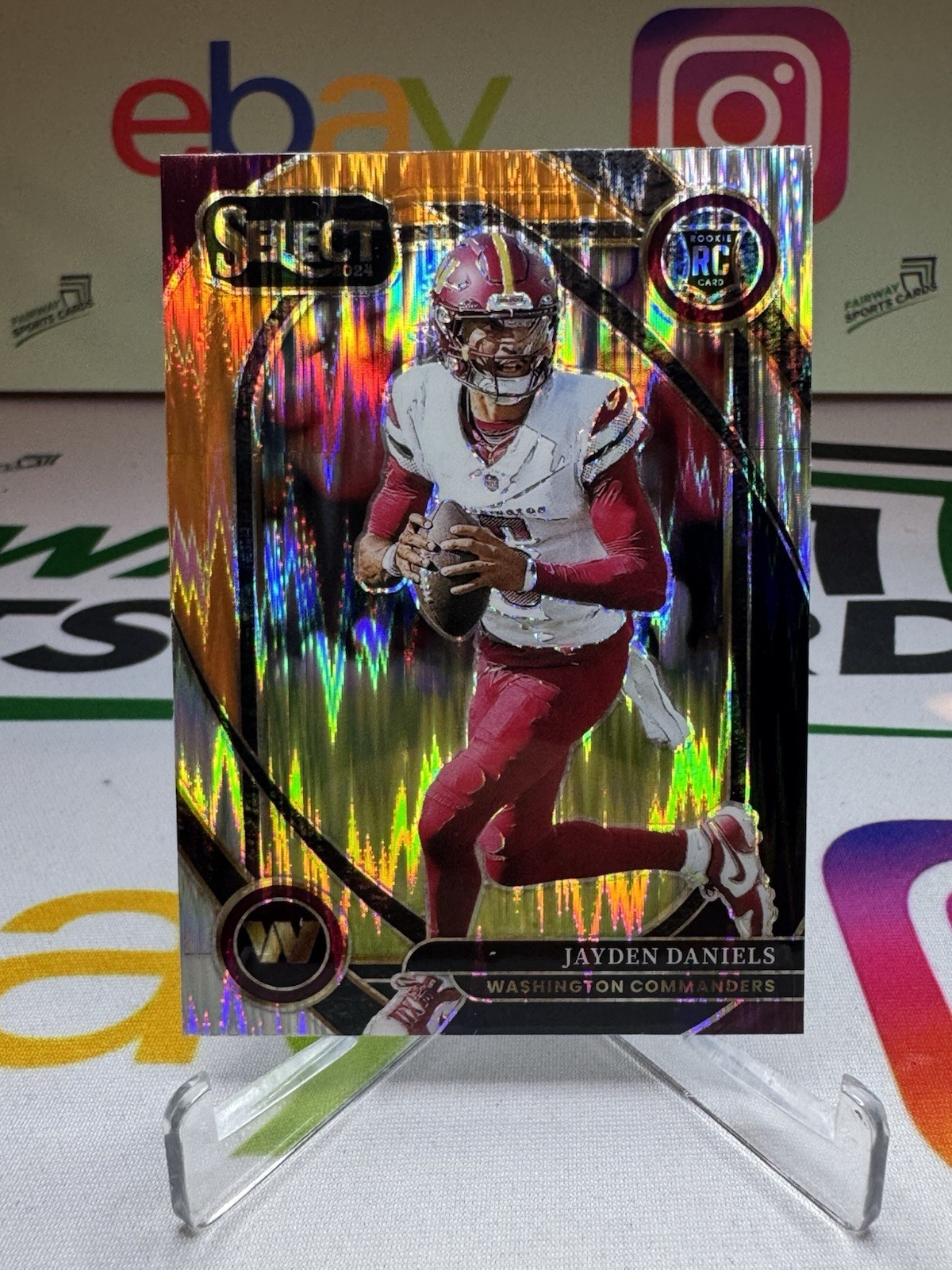 Jayden Daniels Black Orange Prizm Shock #217
