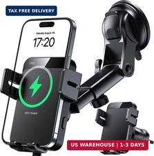 Wireless Car Charger 15W Auto Clamping Phone Holder Dash Windshield Vent