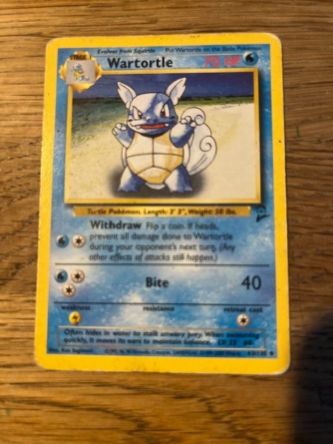 Wartortle - 63/130 - Base Set 2 - Wizards Gold 'W' Stamped Promo - Pokemon Card