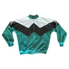 Vintage 90’s Adidas Green/White 3-Striped Zip Track Jacket Men’s M Made In Macad
