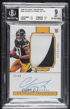 2020 National Treasures Rookie 32/99 Chase Claypool BGS 9 MINT Patch Auto 09br