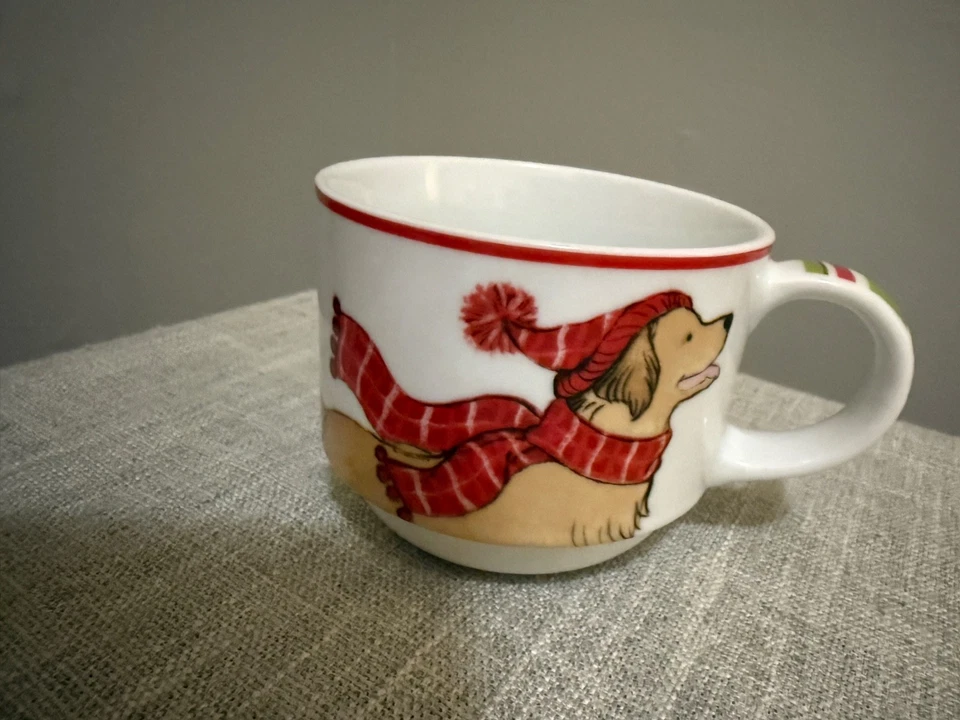 ❄️Pier 1 进口公园 AVENUE PUPPIES 圣诞节 8 盎司可堆叠马克杯套装和机架狗 — 第 4/4 张图片