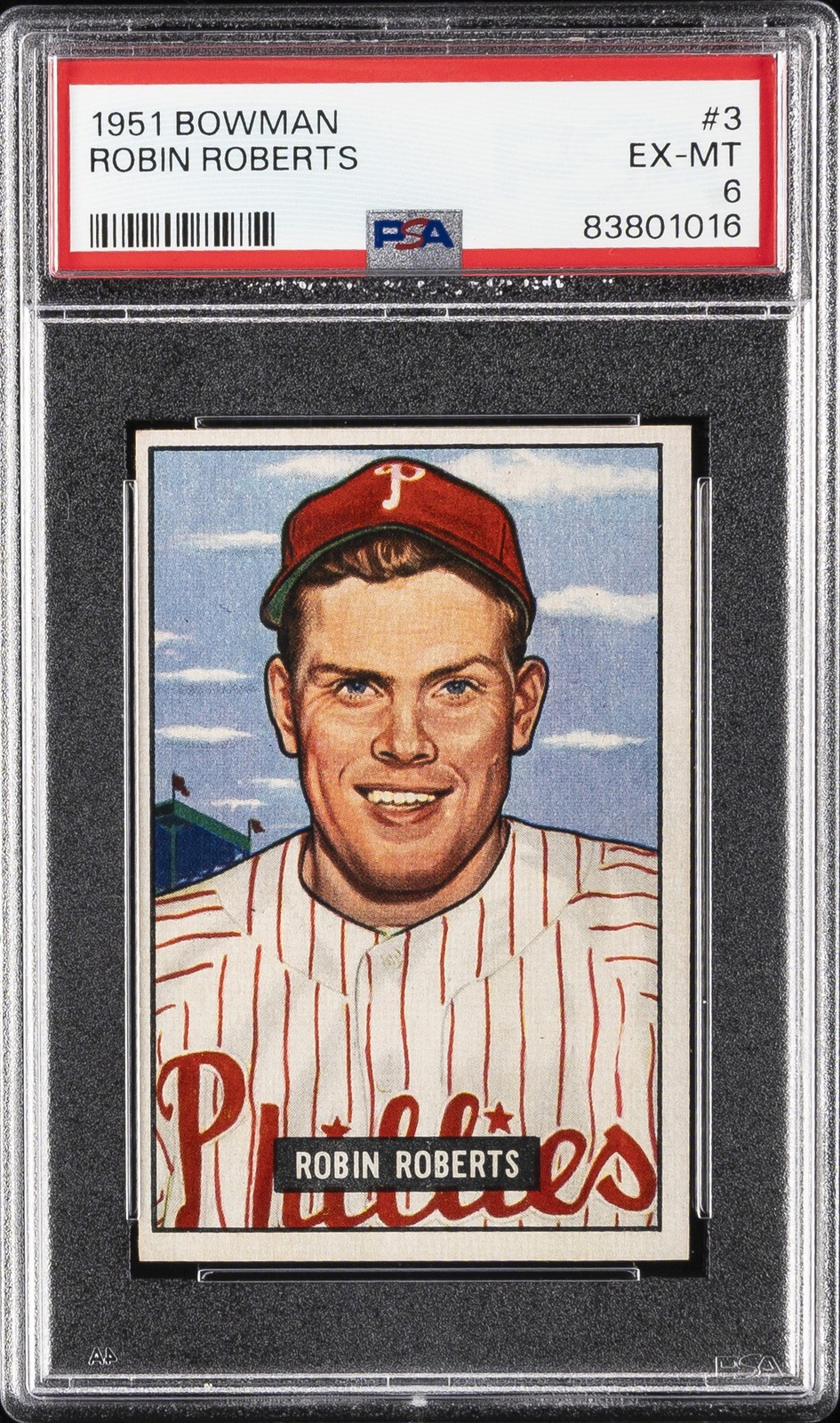 1951 BOWMAN #3 ROBIN ROBERTS PSA 6