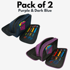 Polyester Federmäppchen Packung 2 Große Kapazität Langlebig Mehrzweck Organizer