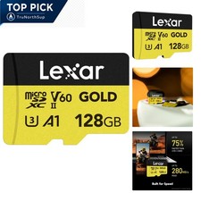 128GB Gold Micro SD Card UHS-II V60 280MB/s for Drones Action Cameras Gaming