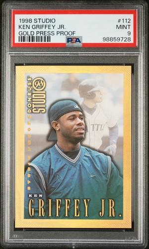 1998 Studio Ken Griffey JR. #112 Gold Press Proof PSA 9