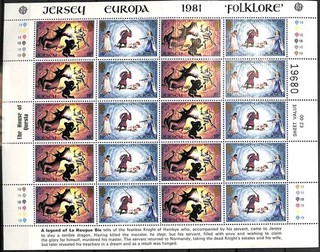[ST084] Jersey 1981 Europa 4 good sheets very fine MNH