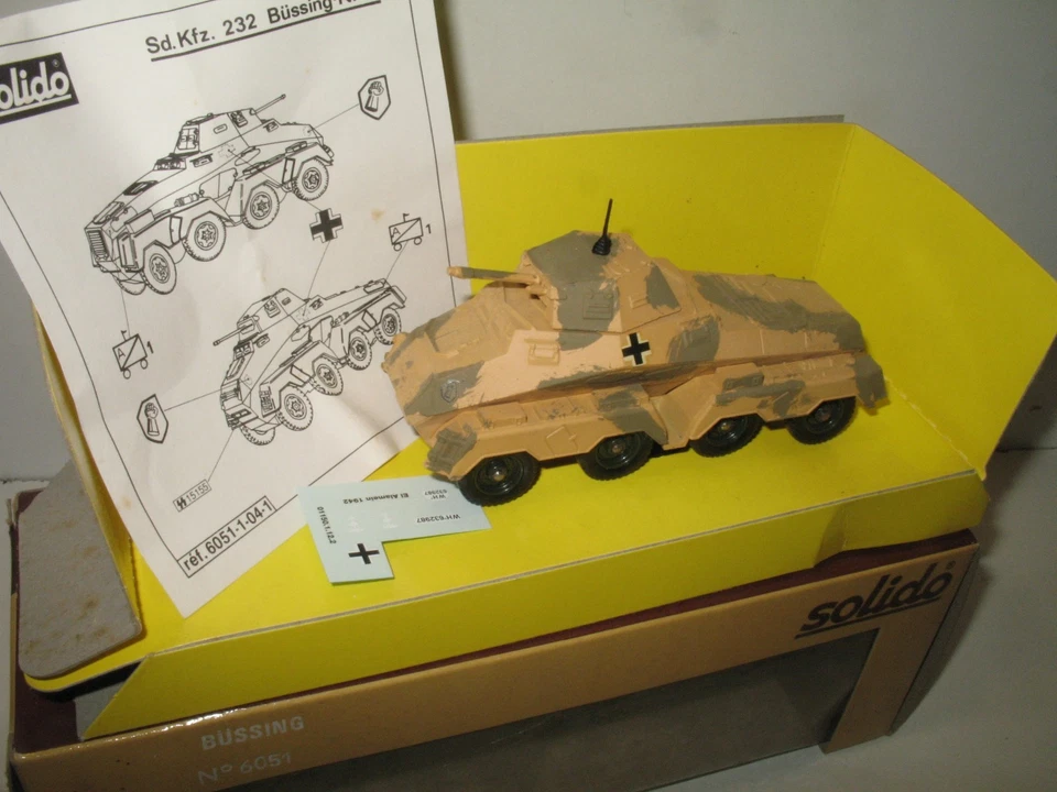 SOLIDO, Carro Armato Tedesco SDKFZ Bussing Nag 232 Militare Completo - Immagine 2 di 4