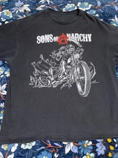 Sons Of Anarchy Mens T-Shirt Size Large Black Biker Ghostrider Tee 