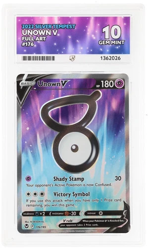 Unown V 176/195 ACE graded card