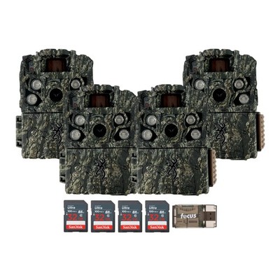 Browning Trail Camera - Strike Force FHDR 40MP (4-Pack) with Accessories Bundle