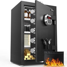 6.0 Home Safe with Metal Keypad, Fireproof Bag Safe Box with Dual Alarm System