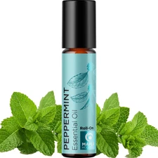 Peppermint Oil Rollerball - Aromatherapy Stick for Headaches & Energy Boost