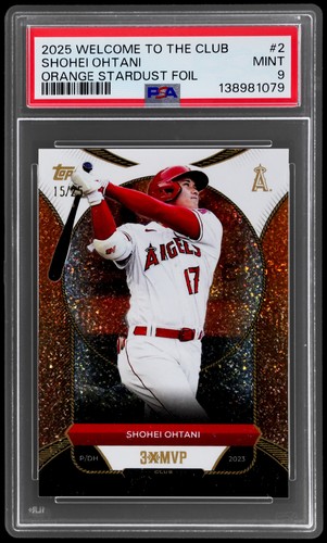 Shohei Ohtani [Orange Stardust Foil] #2 2025 Topps Welcome to the Club 3X MVP card