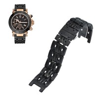 22mm Black Stainless Steel Watch Bracelet For Guess Collection 47000G1