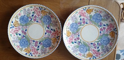 Poole Keramik 2 x 9,25'' Teller im brandneuen Muster von Marjorie Cryer 1927 -40