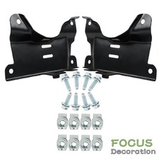 For Silverado 2500hd 3500hd 2007-10 Pair Front Bumper Outer Bracket Black Steel
