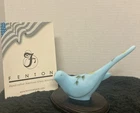 Vintage Fenton Blue Bird With Sunflowers