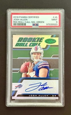 2018 Panini Certified Football: Josh Allen #RC-JA (RC) (AU) /5 PSA 9