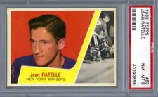 1963 Topps HK #63 PSA 8 Jean Ratelle Rangers 63 SET BREAK