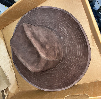 Vintage Artel Men s Brown Suede Leather Cowboy Western Hat 7 1/8 Stitched Brim w
