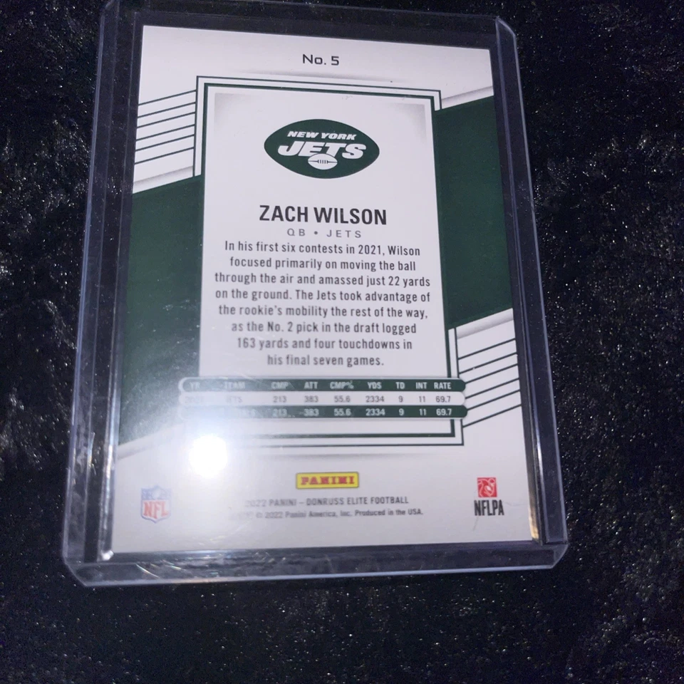 2022 Panini Donruss Elite - Zach Wilson #5 Red /399 - Image 2 of 2