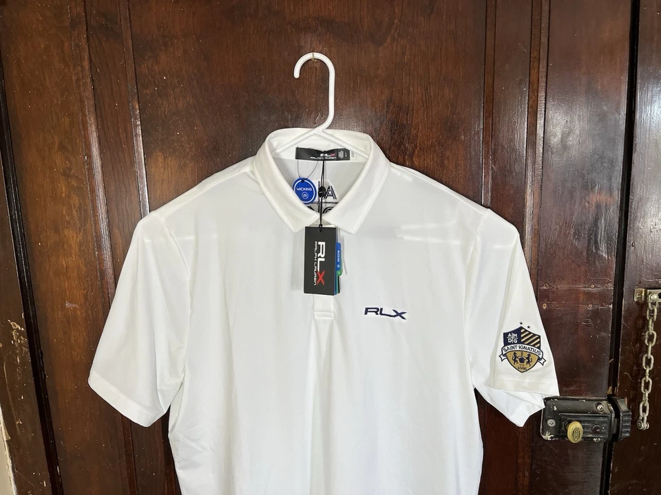 Polo Ralph Lauren RLX Golf Performance Blanco Para Hombre Grande San Ignacio Nuevo con Etiquetas Foto 3 de 4