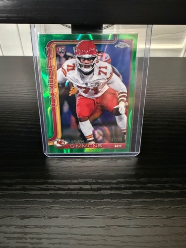 2025 Topps Chrome - Rookies Josh Simmons #304 Green Refractor /99 (RC)
