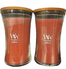 2 Woodwick Cinnamon Chai Large Hourglass Candles, Brand New, Unopened