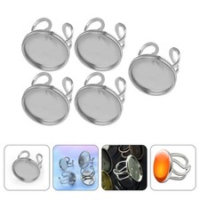 5 Pcs Crafts Base Making Finger Rings Adjustable for Women