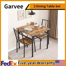 😸Dining Table Set for 2 Kitchen Table and Chairs for 2 Metal and Wood Chairs NE