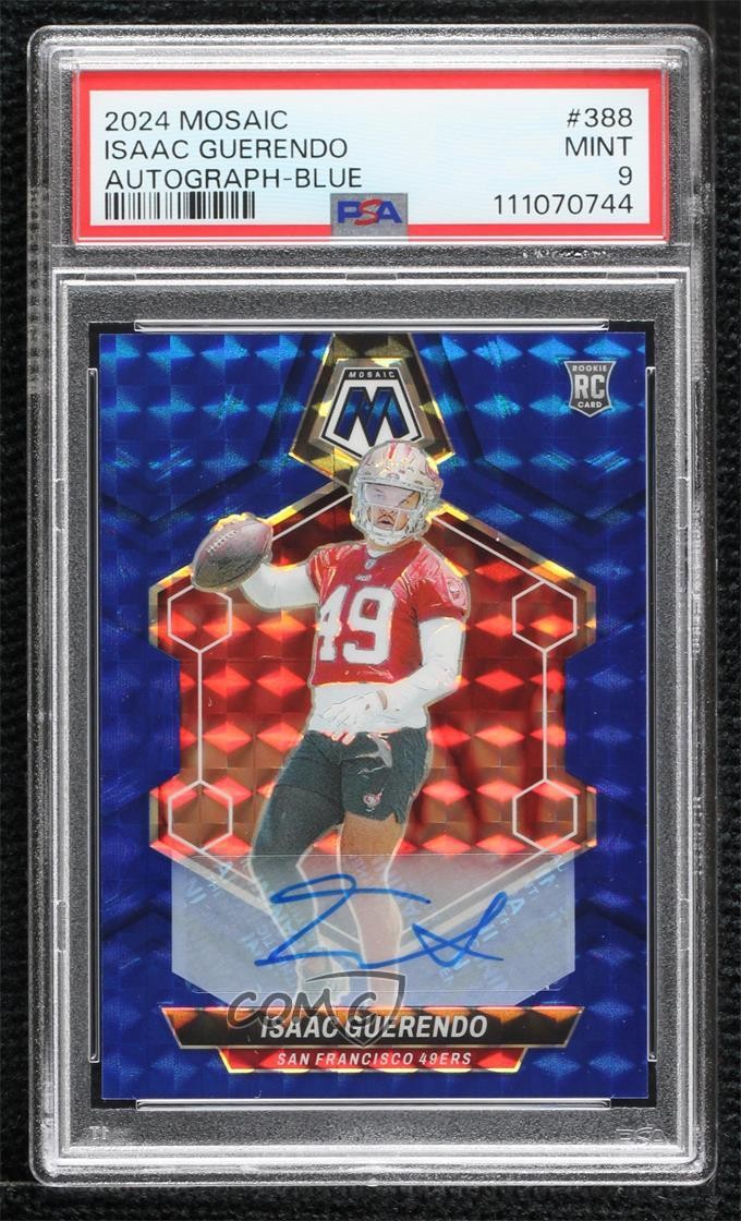 2024 Mosaic Rookies Blue Prizm Auto 34/99 Isaac Guerendo PSA 9 Rookie RC 6yz