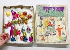 Set 31 pcs mini Vintage glass Christmas tree Ornament soviet Malyutka
