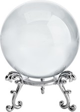 60Mm Sparkling Clear Crystal Ball with Stand Handcrafted Photography Prop for Ma