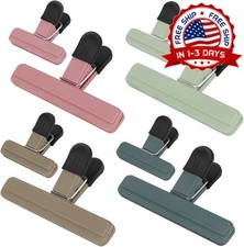 8 Piezas Clips Comida Sellado Hermetico Bolsas Grandes Pequenas Cocina Neutro