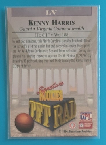 1994 Signature Rookies Tetrad #55 Kenny Harris VCU Rams Basketball Card - Picture 2 of 2