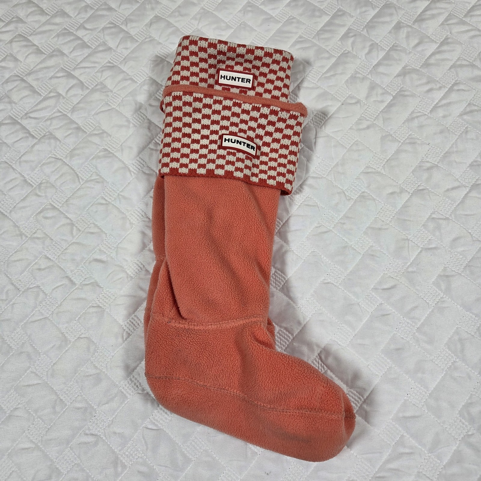 Hunter  Boot Inserts Orange White Checkered M Rare - image 1
