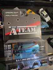 Greenlight 1/64 Hollywood The a Team 1983 GMC Vandura Van Blue Chrome Chase