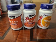 3x NOW MK-7 Plus with K1 MK-4 Supports Bone Health 90 Veg Capsules 12/2024