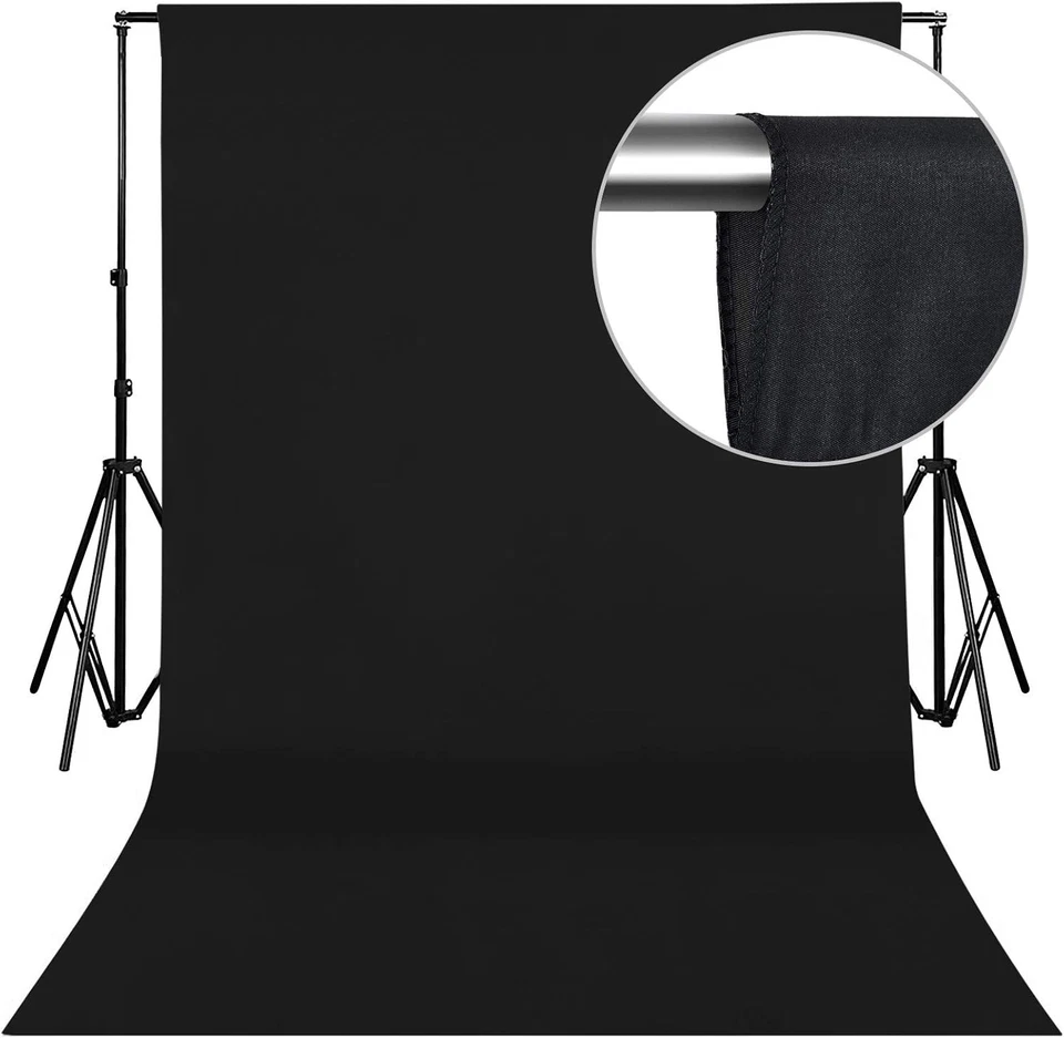 Fondo De Fotografia Negro Solido Para Estudio De Video De 5X7 Pies Chromakey Foto 3 de 4