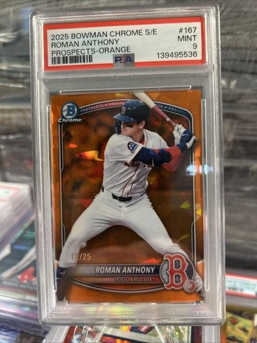 2025 Bowman Chrome Sapphire Chrome Prospects Roman Anthony Orange /25  PSA 9 🔥