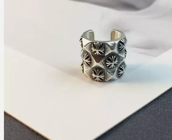 Chrome hearts Pyramid + Earrings Ear clip 925 silver