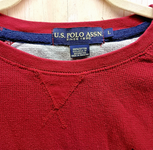 US POLO ASSN. Camisa Granate Para Hombre Talla L Manga Larga Cuello Redondo Exterior - SKU 0010 - Imagen 2 de 13