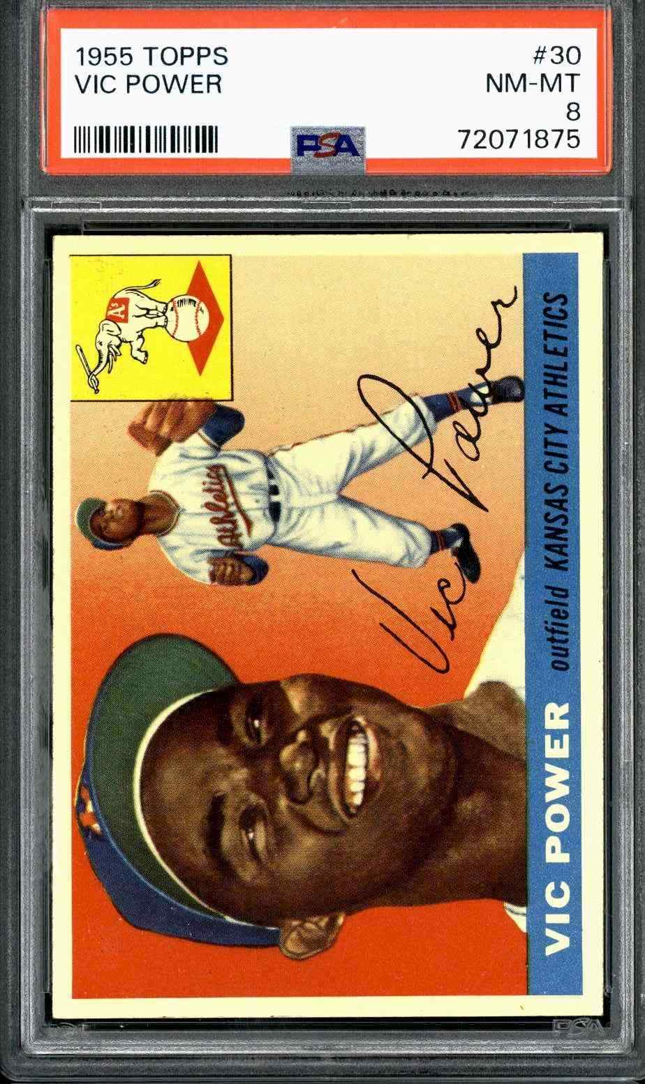1955 Topps #30 Vic Power - PSA 8