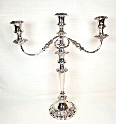 Vintage 3-Tier Silver-Plated Candelabra by Ellis Barker Silver Co