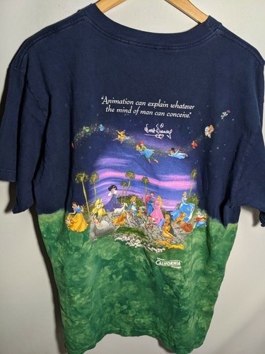 Vintage 90s Disney Animation California Adventure T-Shirt Size XL All Over Print - Bild 6 von 10