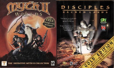 Myth II Worlds & Disciples Sacred Lands Gold Edition Pc New Big Boxes XP