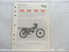 Honda Set-up Instructions Manual 1981 XL250S B10836